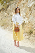 Luna Bias-Cut Midi Skirt — Maison Femme — editorial fashion image 2