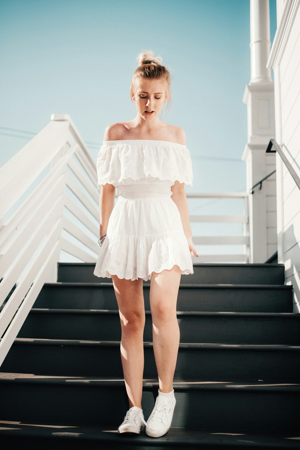 Noa Draped Knit Top — Maison Femme — editorial fashion image 4