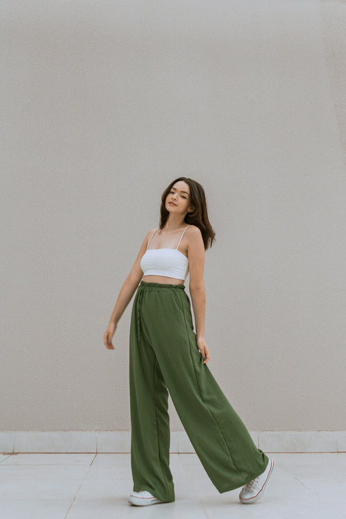 Amara Wide-Leg Trousers — Maison Femme — editorial fashion image 1