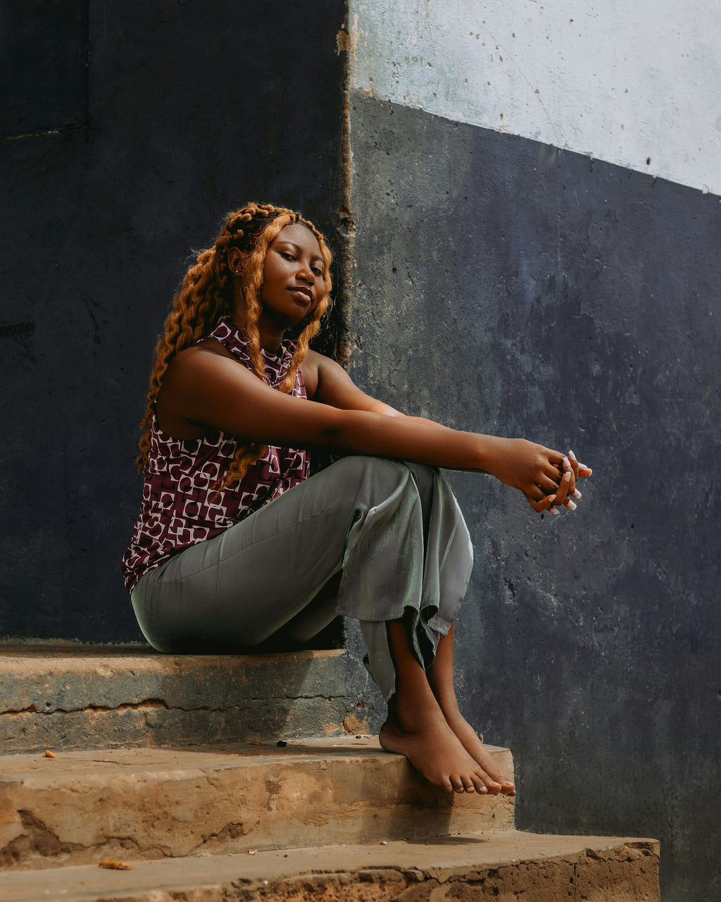 Amara Wide-Leg Trousers — Maison Femme — editorial fashion image 3
